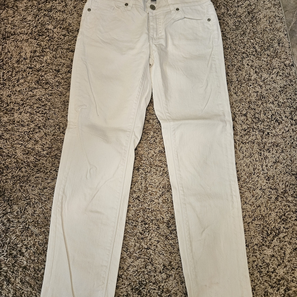 New York & Company Women's White Skinny Ankle Jeans